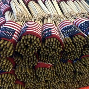 Bandiere personalizzate in legno serigrafate in poliestere bandiere americane per bambini Stick US Flags - Product Image 5