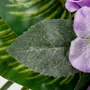 <b>Artificial</b> Purple Flower <b>Bouquet</b> Decorative Wreath and Swag Floral Arrangement with Green Leaves for Home Wedding Decor - Product Image 5
