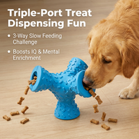 Juguete Masticable para Perros Agresivos, Dispensador de Tridentes de Goma Resistente, Ecológico, Libre de BPA, Duradero, para Limpieza de Dientes