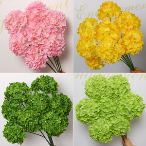 Hydrangea Artificiel à Branche Unique en Soie PU et Tissu, Style Français Moderne, Décoration Murale Extérieure - Product Image 4