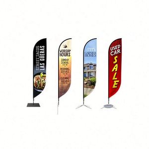 Bandera Publicitaria Voladora de Doble Cara Resistente al Viento, Bandera de Playa con Logotipo Personalizado Impreso y Estaca de Pluma para Promoción de Marca - Product Image 5