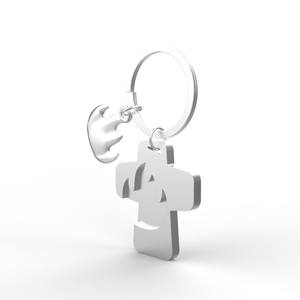 Vente en gros de porte-clés décoratifs avec motif de flamme argentée et perle exquise de qualité supérieure Porte-clés artisanal en métal pour filles - Product Image 3