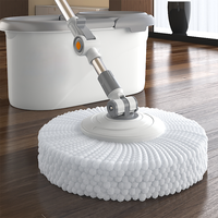 Seau d'Essoreuse à Fibres Ultra-Fines avec Manche Extensible Rotatif à 360°, Produits d'Entretien Ménager pour le Nettoyage des Sols