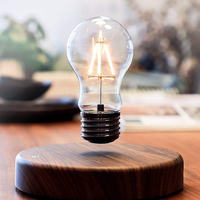 Lámpara de Escritorio/Mesa Moderna con Bombilla de Cristal Levitante Giratoria Automática de 360 Grados, Luz LED Magnética Flotante con Control Táctil para Sala de Estar