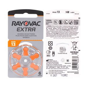 Piles auditives RAYOVAC EXTRA A13 Zinc <span class=keywords><strong>Air</strong></span> Performance pour aides auditives BTE ITE - Product Image 3