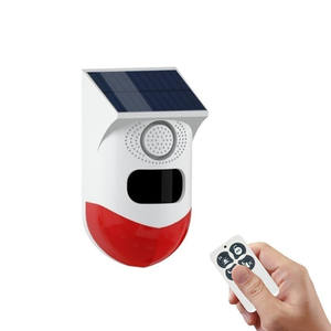 Sirine Alarm Nirkabel Premium Tenaga Surya Dengan Remote, Lampu Strobo, Detektor Gerak, Sensor Gerak Tenaga Surya - Product Image 1