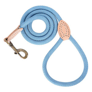 Tugas berat koneksi kulit asli tali panjat tali hewan peliharaan jalinan bulat tali penuntun anjing 12mm - Product Image 5