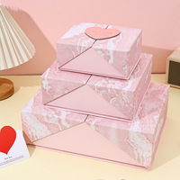 Boîte cadeau rigide en papier en forme de cœur à double ouverture avec logo personnalisé pour la Saint-Valentin