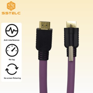 Câble de chaîne de traction haute vitesse <span class=keywords><strong>HDMI</strong></span> <span class=keywords><strong>4K</strong></span> de qualité industrielle - Résistant à l'huile, anti-interférences, haute flexibilité avec vis de verrouillage - Product Image 2
