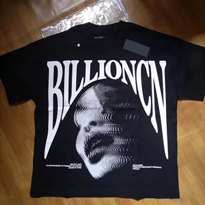 T-shirt pour homme en coton 100% 220g, coupe ample et courte, imprimé animal personnalisé de luxe - Product Image 1