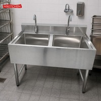 Éviers de cuisine industriels de restaurant de restauration rapide d'équipement de restaurant dans la cuisine d'acier inoxydable