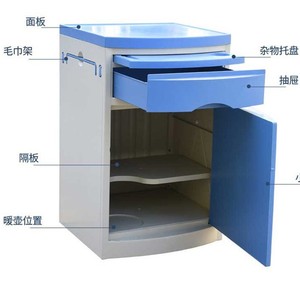 Hospital <b>Bedside</b> <b>Table</b> Medical ABS Storage Cabinet For Ward Bedroom Eco Friendly Material - Product Image 1
