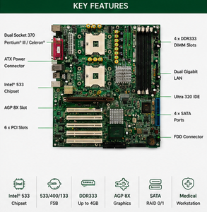 Carte mère double socket 604 <span class=keywords><strong>Iwill</strong></span> DP533-S VER1.5 avec Ultra320 SCSI intégré pour appareil d'échographie PHILIPS IU22 IE22 - Product Image 4