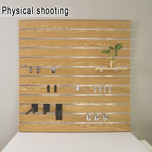 Gỗ Hạt 15 Mét 18 Mét Pvc Slat Tường/Nhà Để Xe Slatwall Cửa Hàng Slatwall <span class=keywords><strong>MDF</strong></span> Hiển Thị Slatwall Bảng Điều Chỉnh - Product Image 3