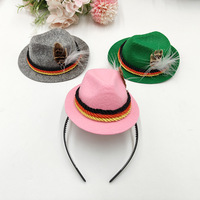 Sombrero de Vaquero Occidental con Diseño de Dibujos Animados del Festival de la Cerveza Alemán en México, Mini Sombrero para Mascotas, Protección Solar, Accesorios para Mascotas