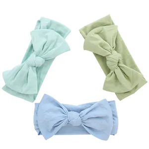 Shower Facial Decorated Baby Girls Head Band High Quality Bamboo Fabric Sweet Solid Color Head Scarf OEM Wholesale Headband