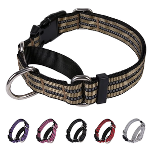 Kerah anjing Martingale, kerah reflektif nilon dapat disetel dengan gesper. Tidak ada tarikan mencegah tergelincir-membantu dengan penarik yang kuat - Product Image 2