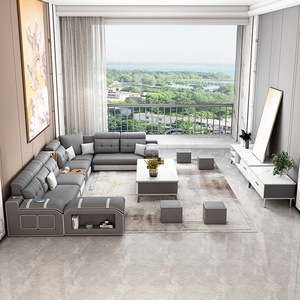 Altavoz multiusos con forma de U para sala de estar, nuevo modelo, 7 plazas, sofá seccional moderno de terciopelo súper suave - Product Image 3