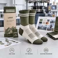 Chaussettes de sport renforcées pour le trail, couleur olive crème, en Spandex et Nylon, avec maille respirante, coussinet de voûte plantaire, maintien talon-orteil