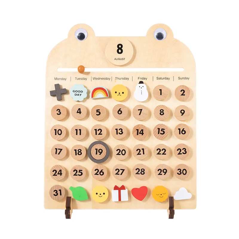 Lernen Lehrmittel Cartoon Waldorf Kalender Bildung Kinder beschäftigt clevere Brett Kind Montessori magnetische Zeit Kalender Spielzeug