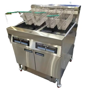 <span class=keywords><strong>Friteuse</strong></span> professionnelle à <span class=keywords><strong>double</strong></span> cuve grande capacité avec 4 paniers et système de filtration d'huile automatique pour cuisine de restaurant rapide - Product Image 1