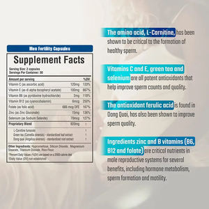 ยาเม็ดช่วยการเจริญพันธุ์ของผู้ชายชาเขียววิตามินซีอีวิตามินซี B6 B12โฟเลตสเปิร์มบูสเตอร์ - Product Image 2