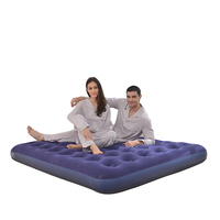 Matelas Gonflable Flocqué d'Air, Matelas de Couchage Portable d'Extérieur pour la Famille