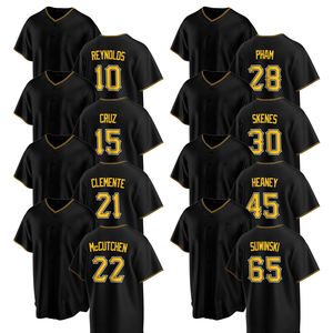 2025 Heren Pittsburgh Alternate Limited Jersey Baseball Shirts Op Maat Plus Size Gedragen Geborduurde Uniformen Logo's Zwart - Product Image 1