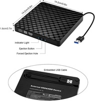 Lecteur optique externe USB3.0 et Type-C, graveur de DVD, lecteur DVD portable, lecteur optique externe pour ordinateur portable