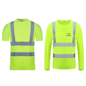 Camisas de construcción con logotipo personalizado, ropa de seguridad reflectante de trabajo de manga corta larga - Product Image 1