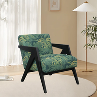 Fauteuil d'appoint en tissu personnalisé avec structure en bois massif, chaise de loisirs moderne pour salon, OEM ODM disponible
