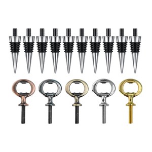 Wine <b>Stoppers</b> Metal <b>Bottle</b> <b>Stopper</b> Set With <b>Bottle</b> Opener Easy To Use For Wine <b>Bottles</b> - Product Image 5