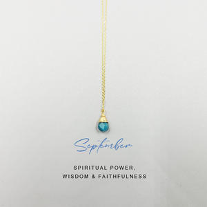 Europeo <span class=keywords><strong>Birthstone</strong></span> dodici collana <span class=keywords><strong>Birthstone</strong></span> taglio a goccia pietra naturale avvolgimento collana in acciaio inox - Product Image 5