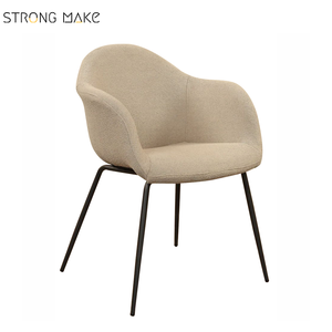 Silla de comedor de restaurante de diseño minimalista gris nórdico, sillas de comedor de cocina modernas, Silla <span class=keywords><strong>Cenar</strong></span> Silla de comedor Boucle con patas de Metal - Product Image 1