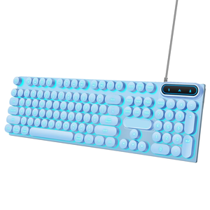Ensemble clavier et souris de jeu lumineux étanche filaire USB punk, clavier de jeu rond avec touches lumineuses, combo clavier et souris de jeu - Product Image 4