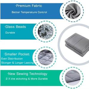 <span class=keywords><strong>Couverture</strong></span> <span class=keywords><strong>lestée</strong></span> pour adultes, <span class=keywords><strong>couverture</strong></span> de lit lourde avec billes de verre rafraîchissantes pour une utilisation toute l'année - Product Image 6