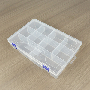 Transparent Plastic <b>Storage</b> <b>Box</b> 10 Compartment With Lid For Jewelry Organizers Desktop <b>Storage</b> PP <b>Material</b> Large Size - Product Image 1