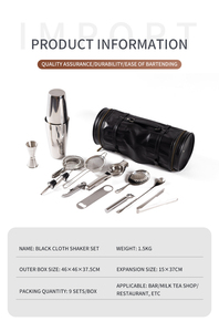 Stainless Steel Eco-Friendly Cocktail Shaker Set with Stand for Bar Tools Bartender Kit Drink Mixer 350ml/550ml/750ml Capacities - Product Image 6
