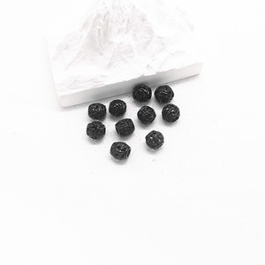 Perles entretoises rondes en acier inoxydable noir Yunnique de 6 mm pour la fabrication de bracelets, composants de bijoux, procédé de moulage, origine Guangzhou - Product Image 5