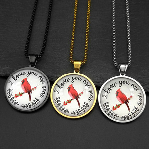 Ensemble de collier de bracelet de gemme de temps de femmes All-Match Cross-Border Cardinal Bird Pearl Ear Hook Commemorate Love People Jewelry - Product Image 1