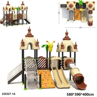 Ensemble de toboggans commerciaux de luxe sur mesure avec fonctions interactives et tours de jeu, aire de jeux extérieure pour enfants pour usage résidentiel