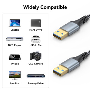 สายต่อขยายข้อมูล USB ชายต่อชาย 3.0 สำหรับอินเทอร์เฟซระบายความร้อนแล็ปท็อปฮาร์ดไดรฟ์ภายนอก - Product Image 3