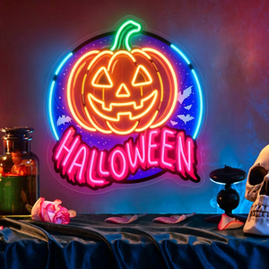 Letrero LED Acrílico Redondo con Luz de Neón de Bruja de Halloween, Decoración para Fiestas, 2700K Blanco Cálido, IP65 - Product Image 3
