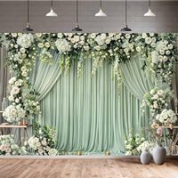 Mur de fleurs vert 10x8 pieds pour mariage, rideau floral de roses blanches, décoration pour douche nuptiale, fête d'anniversaire, studio photo