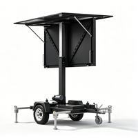 Remorque d'affichage LED solaire mobile avec élévateur hydraulique, rotation à 360 degrés, alimentation hors réseau pour événements publicitaires