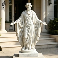 Sculpture masculine classique grecque et romaine en marbre blanc sculpté à la main, personnalisée, pour la décoration extérieure de villa et de jardin.