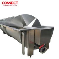 Usine de traitement d'abattage automatique de volaille Refroidisseur d'eau à vis pour sous-produits de poulet Acier inoxydable 304 Refroidissement haute capacité