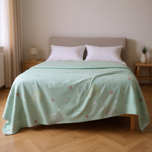 Couverture légère Dreams Vianney, tapis rectangulaire vert clair à motif arc-en-ciel, pour adultes, toutes saisons, en tissu peluche - Product Image 2
