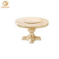 Ensemble de table à manger de luxe en marbre rond avec 12 places, design en métal
