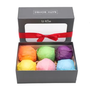 Custom Luxury Lid and Base Bath Boom Gift Packaging Paper Box bath bomb package